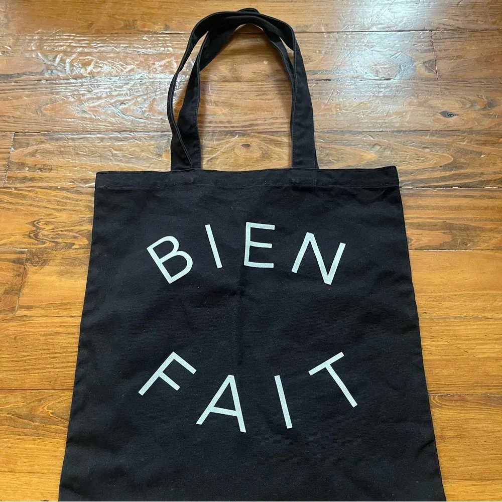 Madewell Bien Fait‎ Reusable Canvas Tote Bag Black Collegiate